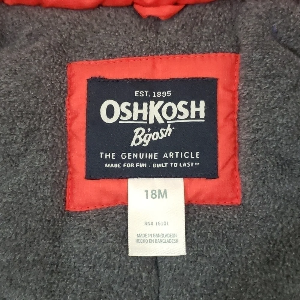 Oshkosh B'gosh~Baby Boy's 18M~Red/Black Winter 2PC Jacket/Pants Puffer.
